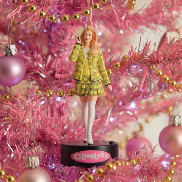 A Keepsake Ornament featuring the character Cher Horowitz from the 90's movie Clueless.